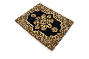 Vintage Pictorial Classic 2'6X3 Kashan Persian Rug