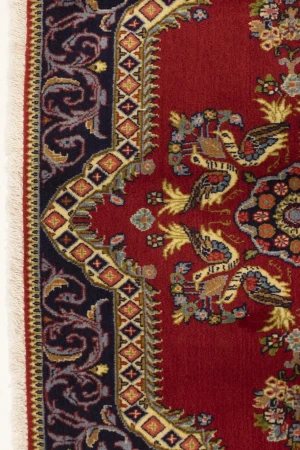 Red Pictorial Classic 2'7X3'4 Ghom Kashan Persian Rug