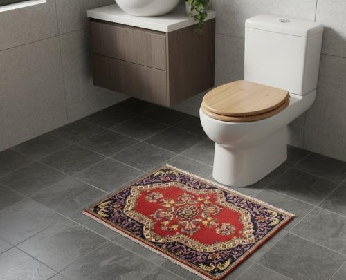 Red Pictorial Classic 2'7X3'4 Ghom Kashan Persian Rug