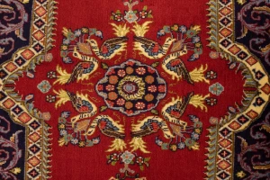 Red Pictorial Classic 2'7X3'4 Ghom Kashan Persian Rug