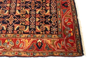 Semi Antique Tribal 4X14 Hossainabad Persian Runner Rug