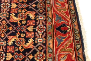 Semi Antique Tribal 4X14 Hossainabad Persian Runner Rug