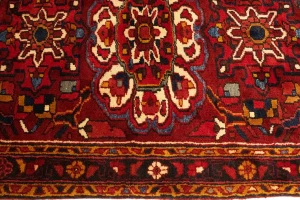Vintage Red Floral 3'5X11'3 Heriz Goravan Persian Rug