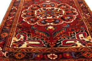 Vintage Red Floral 3'5X11'3 Heriz Goravan Persian Rug