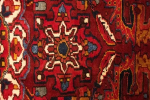 Vintage Red Floral 3'5X11'3 Heriz Goravan Persian Rug