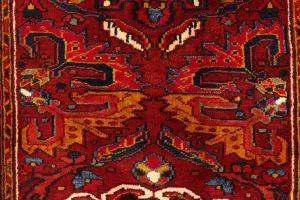 Vintage Red Floral 3'5X11'3 Heriz Goravan Persian Rug