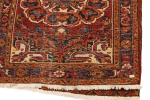 Vintage Red Floral 3'5X11'3 Heriz Goravan Persian Rug