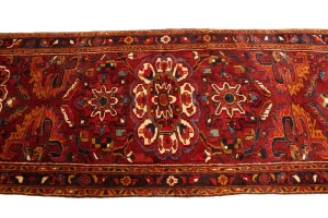 Vintage Red Floral 3'5X11'3 Heriz Goravan Persian Rug