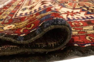 Semi Antique Geometric Cream 4X11 Karajeh Persian Runner Rug