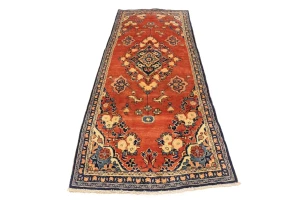 Semi Antique Red Tribal 4X10 Hamedan Persian Rug