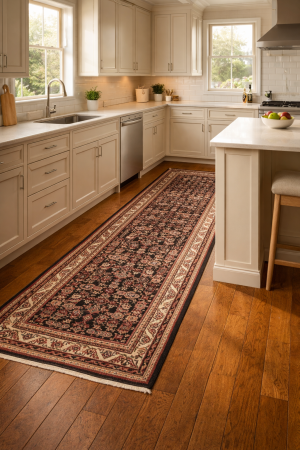 Antique Plum Floral 4X15 Mahal Persian Runner Rug