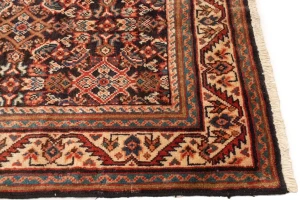Antique Plum Floral 4X15 Mahal Persian Runner Rug