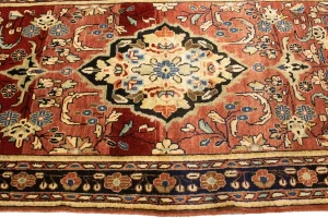 Antique Red Floral 3'5X10 Mahal Persian Runner Rug