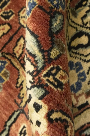 Antique Red Floral 3'5X10 Mahal Persian Runner Rug