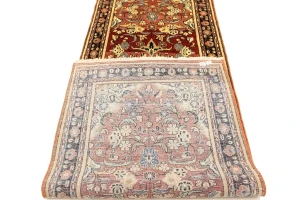 Antique Red Floral 3'5X10 Mahal Persian Runner Rug
