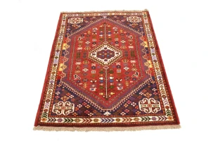Red Tribal 3'5X5 Shiraz Persian Rug