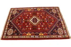 Red Tribal 3'5X5 Shiraz Persian Rug