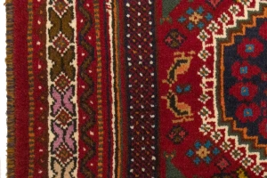 Red Tribal 3'6X5 Shiraz Persian  Rug