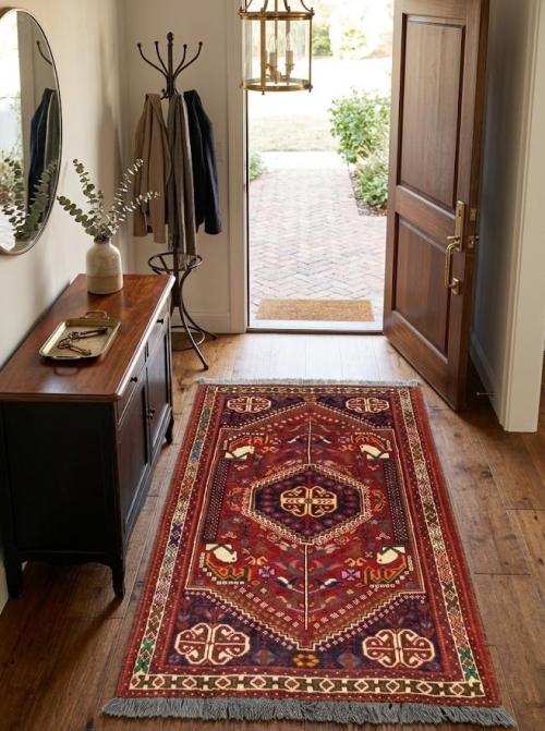 Red Tribal 3'6X5 Shiraz Persian Rug
