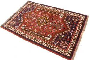 Red Tribal 3'6X5 Shiraz Persian Rug