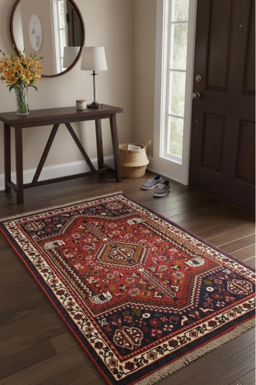 Red Tribal 3'6X5 Shiraz Persian Rug