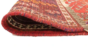 Scarlet Red Tribal 3'5X4'9 Shiraz Persian Rug