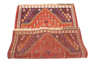 Scarlet Red Tribal 3'5X4'9 Shiraz Persian Rug