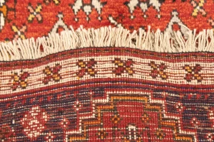 Scarlet Red Tribal 3'5X4'9 Shiraz Persian Rug