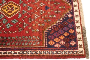 Scarlet Red Tribal 3'5X4'9 Shiraz Persian Rug