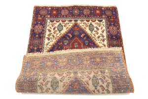 Vintage Plum Tribal 3X5 Bidjar Gholtogh Persian Rug