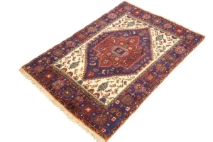 Vintage Plum Tribal 3X5 Bidjar Gholtogh Persian Rug