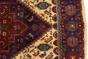 Vintage Plum Tribal 3X5 Bidjar Gholtogh Persian Rug