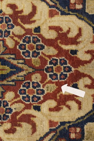 Semi Antique Dark Navy Floral 3'5X10 Mahal Persian Runner Rug