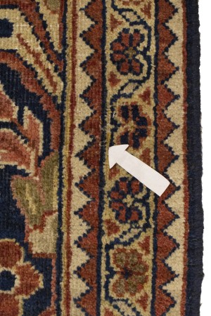 Semi Antique Dark Navy Floral 3'5X10 Mahal Persian Runner Rug