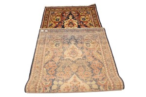 Semi Antique Dark Navy Floral 3'5X10 Mahal Persian Runner Rug