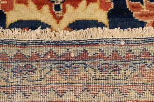 Semi Antique Dark Navy Floral 3'5X10 Mahal Persian Runner Rug