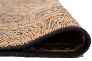 Semi Antique Dark Navy Floral 3'5X10 Mahal Persian Runner Rug