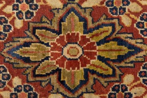 Semi Antique Dark Navy Floral 3'5X10 Mahal Persian Runner Rug