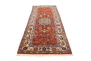 Semi Antique Red Floral 4'5X10'8 Mahal Persian Runner Rug