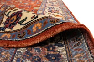 Semi Antique Red Floral 4'5X10'8 Mahal Persian Runner Rug