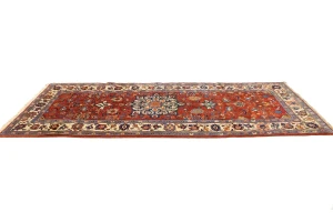 Semi Antique Red Floral 4'5X10'8 Mahal Persian Runner Rug