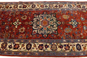 Semi Antique Red Floral 4'5X10'8 Mahal Persian Runner Rug