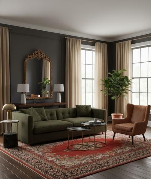 Antique Scarlet Red Floral 10X13 Mahal Persian Rug