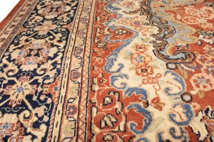 Antique Scarlet Red Floral 10X13 Mahal Persian Rug