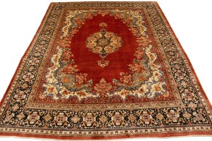 Antique Scarlet Red Floral 10X13 Mahal Persian Rug
