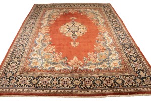 Antique Scarlet Red Floral 10X13 Mahal Persian Rug