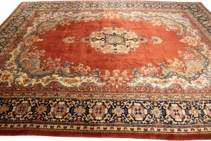 Antique Scarlet Red Floral 10X13 Mahal Persian Rug