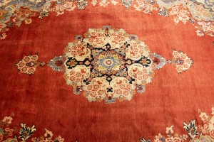 Antique Scarlet Red Floral 10X13 Mahal Persian Rug