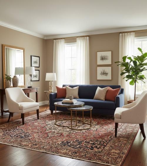 Antique Brick Red Floral 10'6X12'7 Bakhtiari Persian Rug