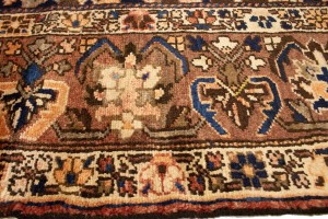 Antique Brick Red Floral 10'6X12'7 Bakhtiari Persian Rug